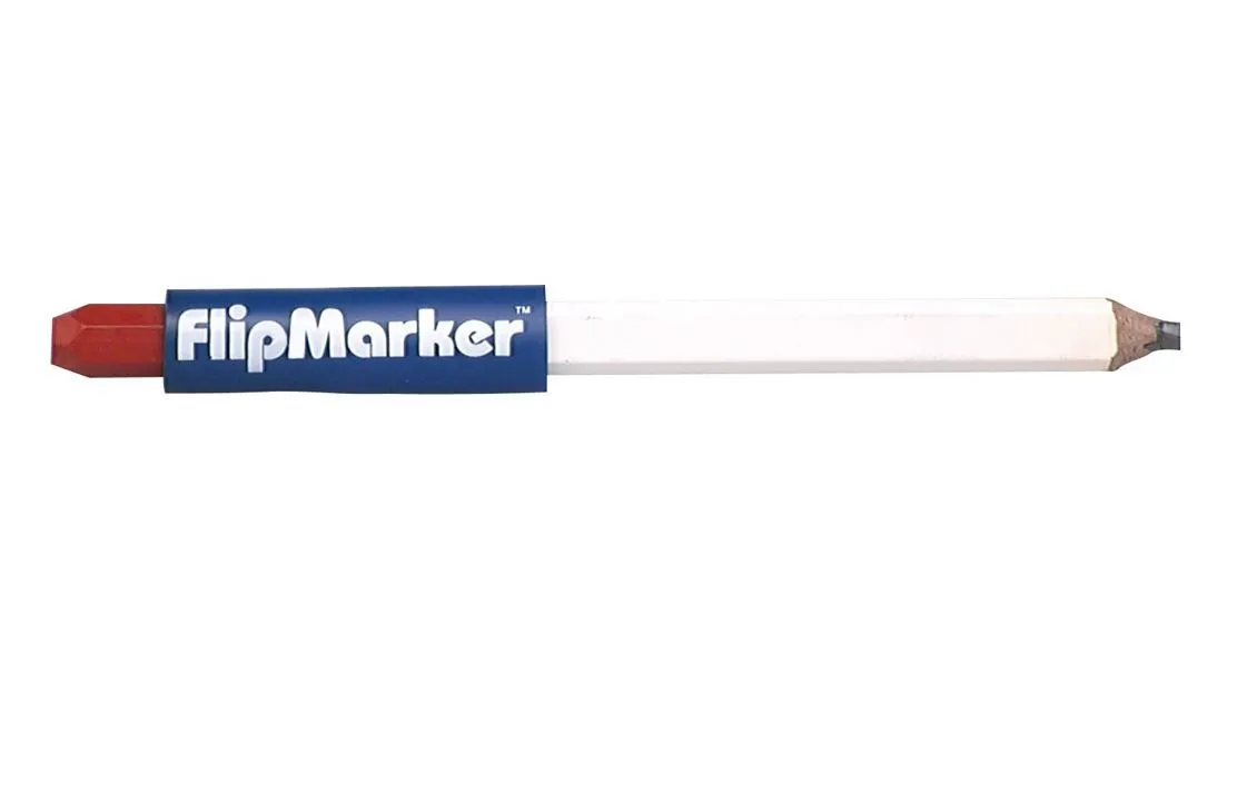 ✏️ Professional FlipMarker 2-in-1 Carpenter Pencil & Lumber Crayon Combo 📏 Dual-Ended Marking Tool