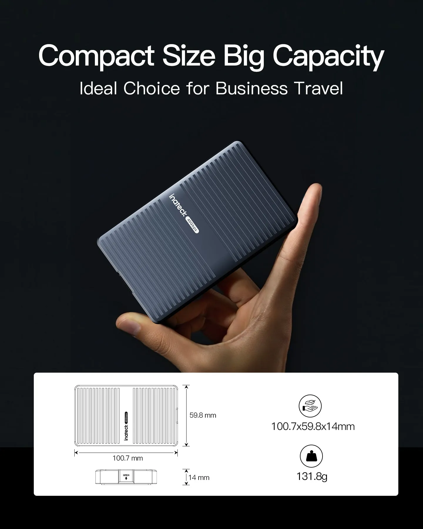 40Gbps M.2 NVMe SSD Aluminum Enclosure, USB4.0/Thunderbolt 3/4, FE2029