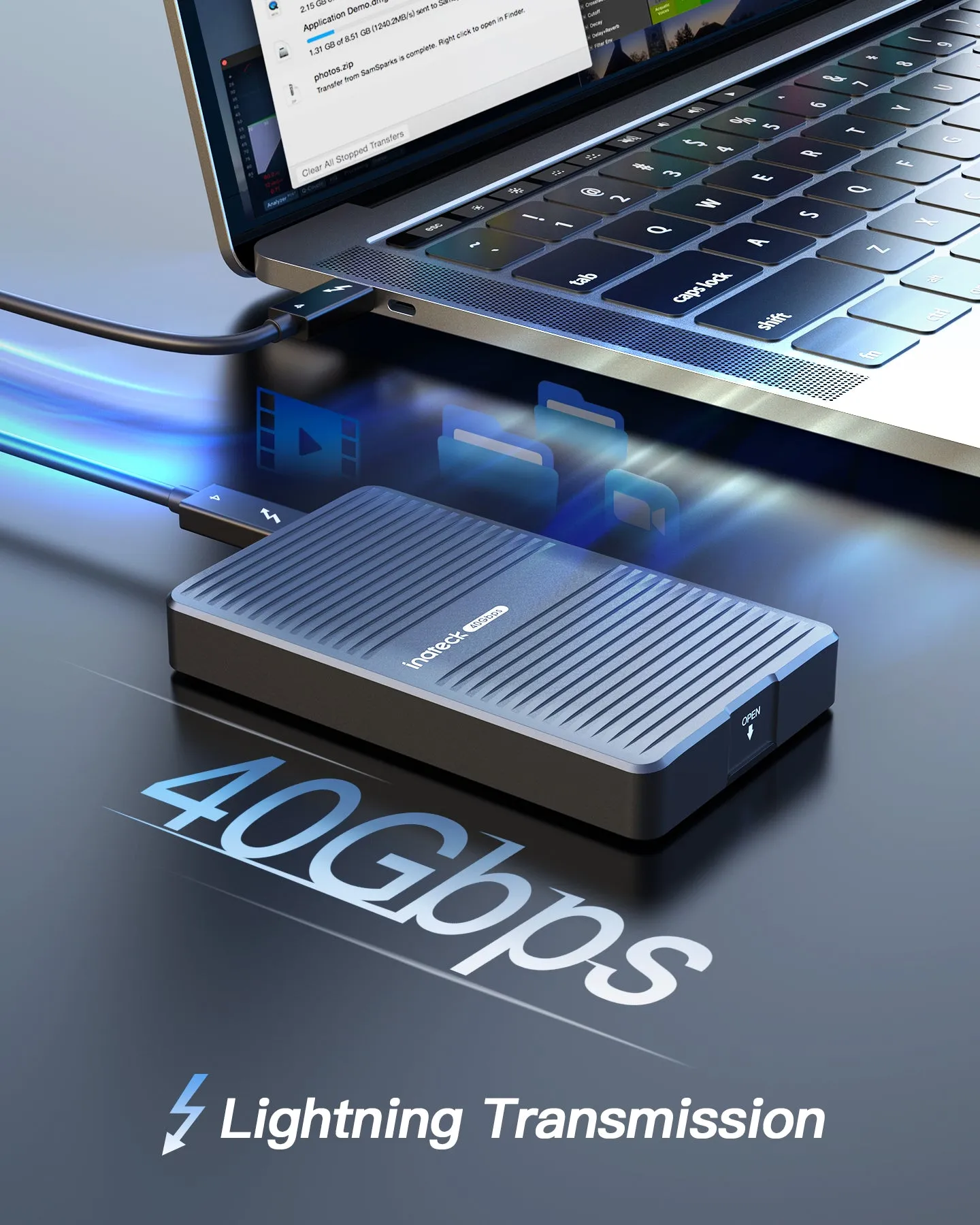 40Gbps M.2 NVMe SSD Aluminum Enclosure, USB4.0/Thunderbolt 3/4, FE2029