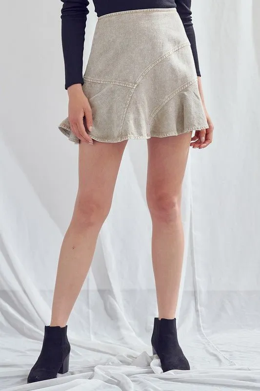 A Line Denim Skirt