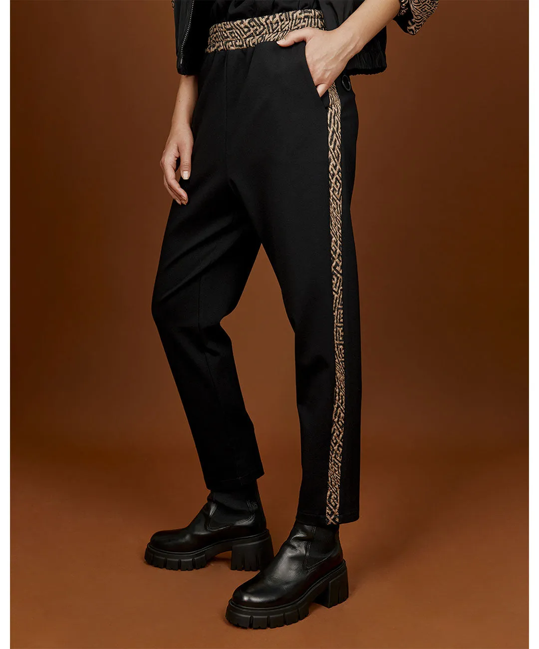 Access Fashion Colbie Stripe Leg Jogger Style Pants