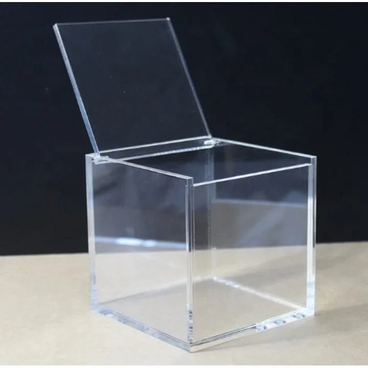 Acrylic Gift Box Square 5x5x5cm Super Transparent with Flip Lid
