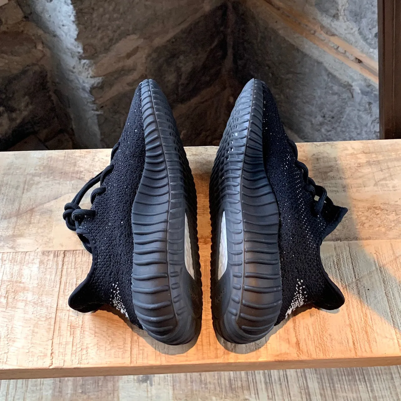 Adidas Yeezy Boost 350 V2 Core Black White Stripe Sneakers