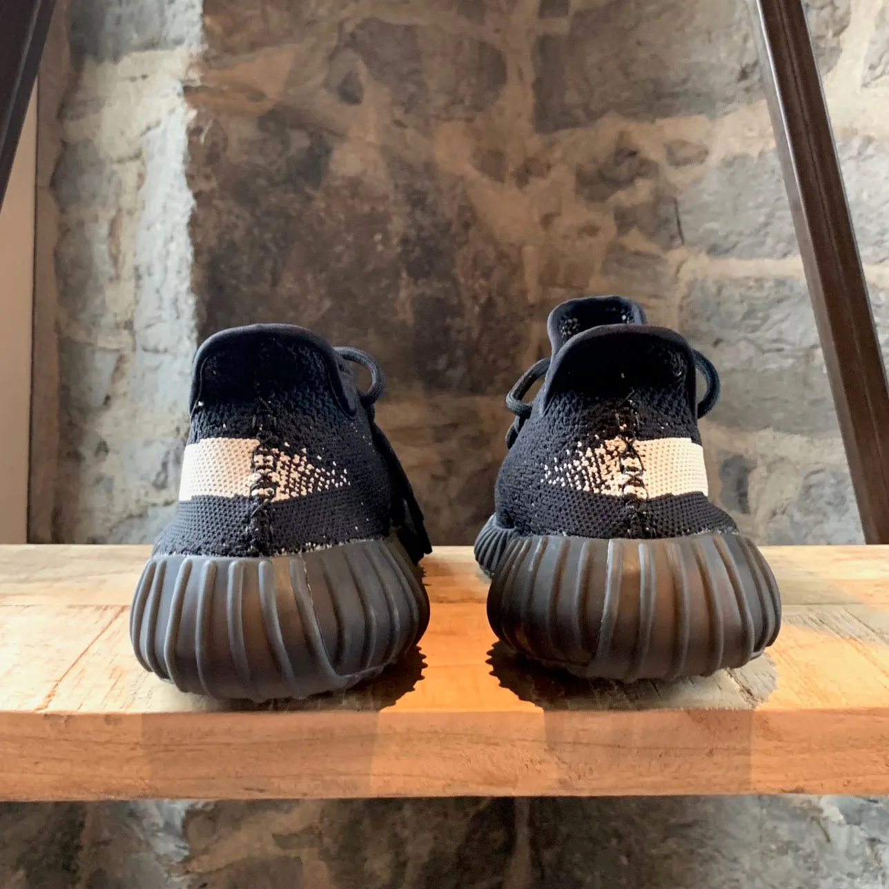 Adidas Yeezy Boost 350 V2 Core Black White Stripe Sneakers