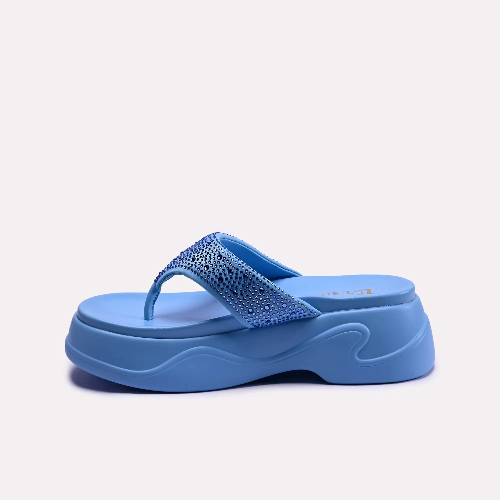Allen Blue Platform Flip Flops 0412283
