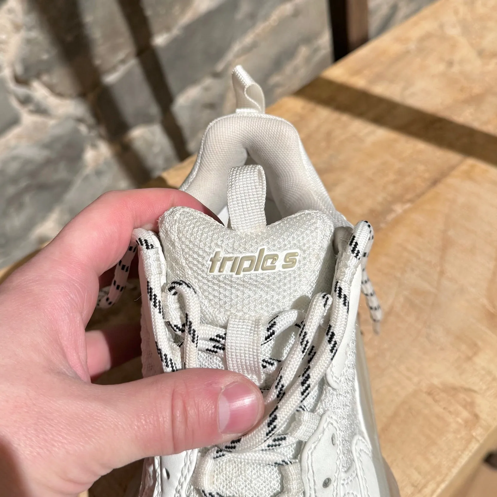Balenciaga White Triple S Clear Soles Chunky Sneakers