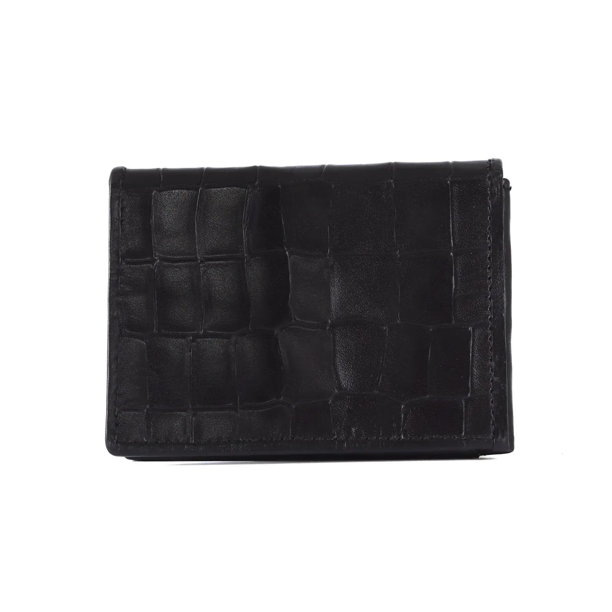 Bi-Fold Wallet with Flip Up Single Window ID in Black Leather
