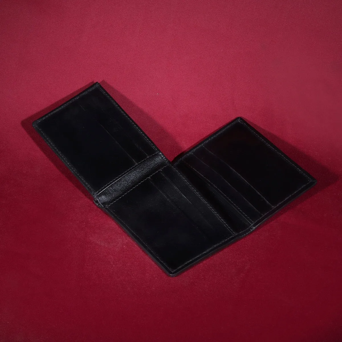 Bi-Fold Wallet with Flip Up Single Window ID in Black Leather