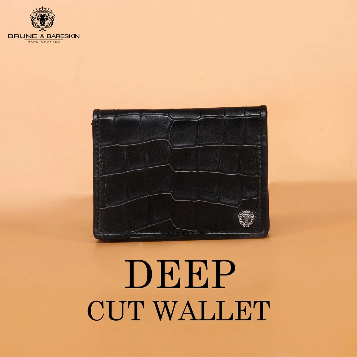Bi-Fold Wallet with Flip Up Single Window ID in Black Leather
