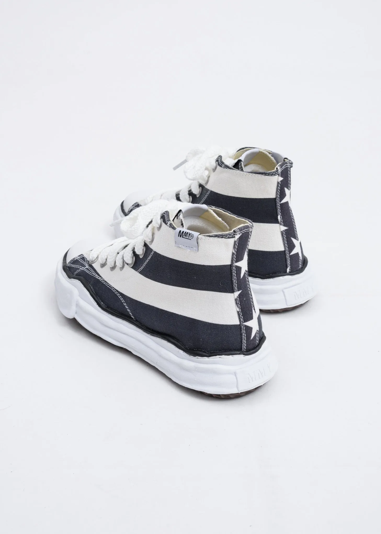 Black and White Stars and Stripes High Top Original Sole Sneaker