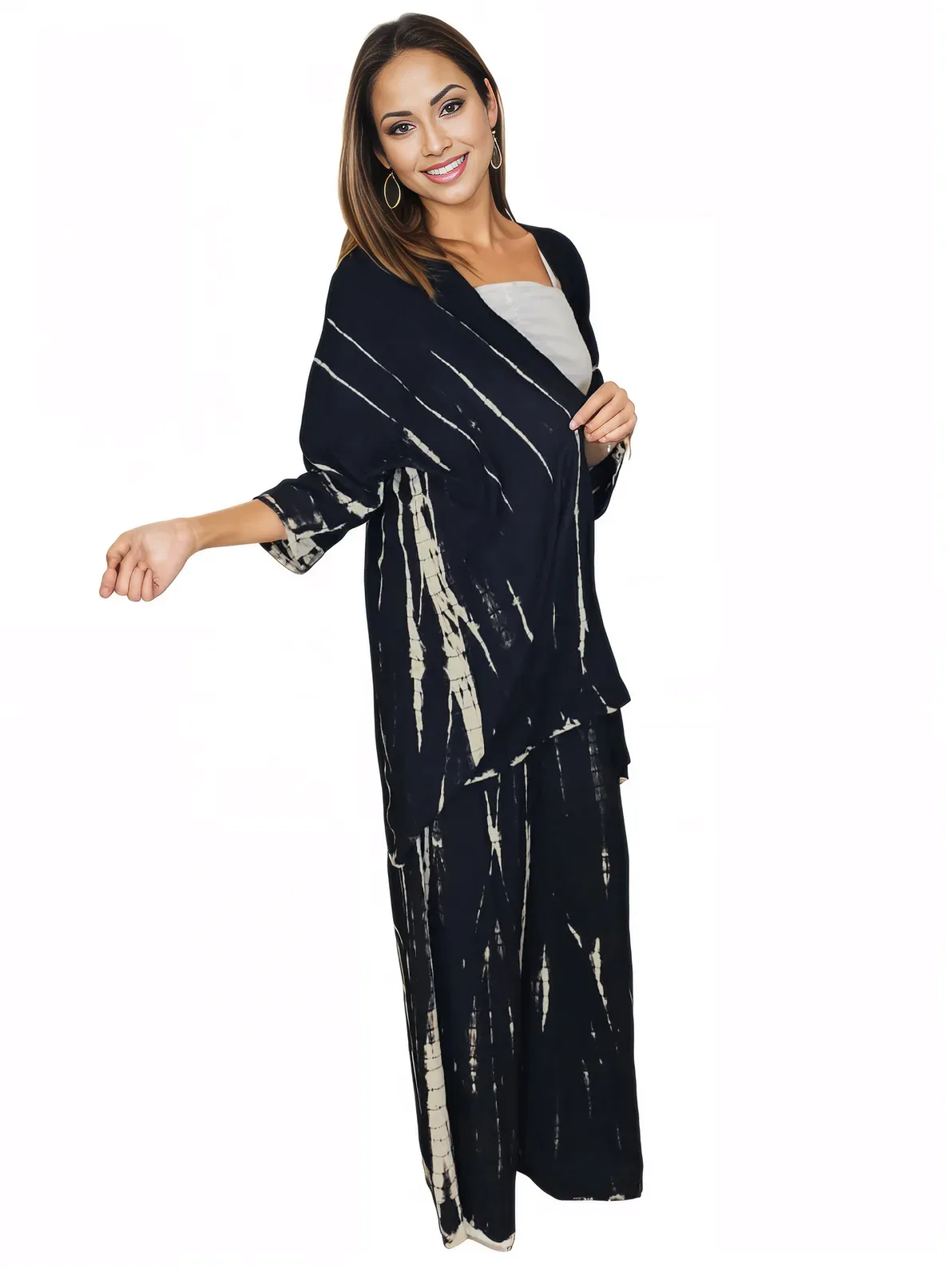 Black Boho Tie-Dye Pants Set – Cozy, Chic & Effortlessly Stylish
