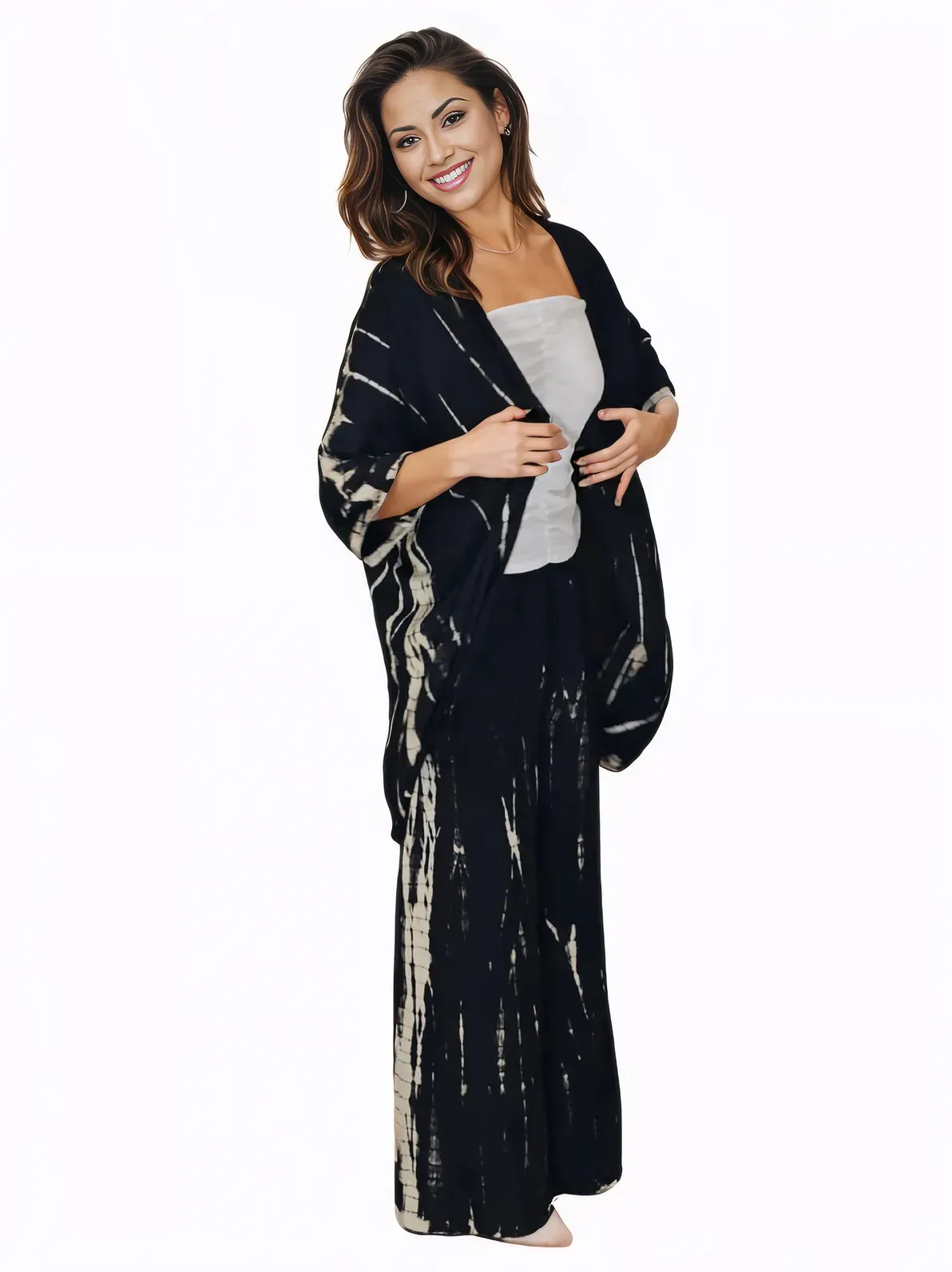 Black Boho Tie-Dye Pants Set – Cozy, Chic & Effortlessly Stylish