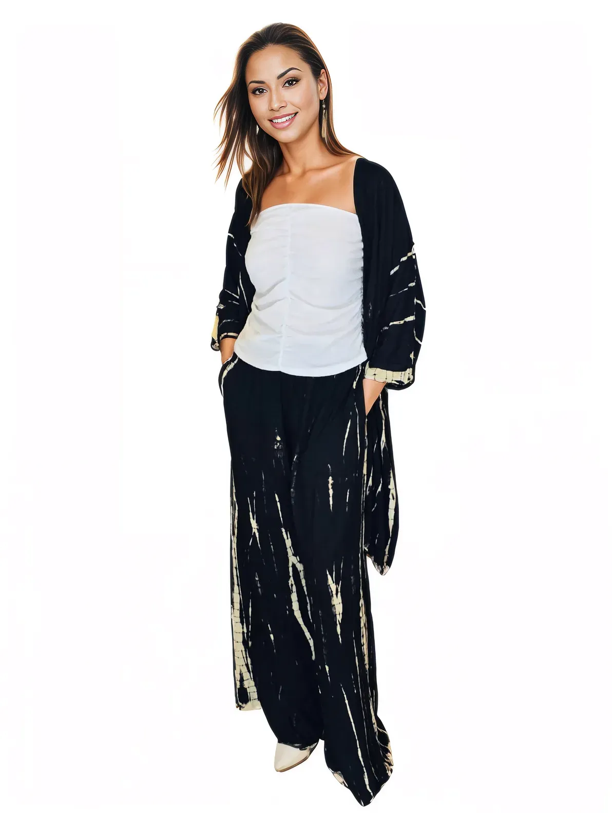 Black Boho Tie-Dye Pants Set – Cozy, Chic & Effortlessly Stylish