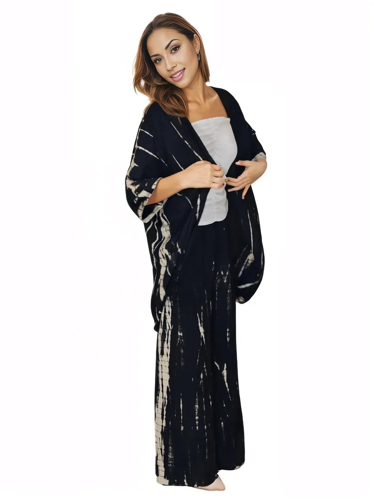 Black Boho Tie-Dye Pants Set – Cozy, Chic & Effortlessly Stylish