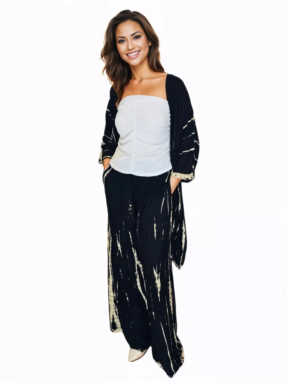 Black Boho Tie-Dye Pants Set – Cozy, Chic & Effortlessly Stylish