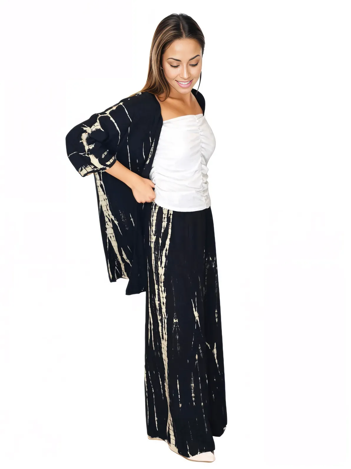 Black Boho Tie-Dye Pants Set – Cozy, Chic & Effortlessly Stylish