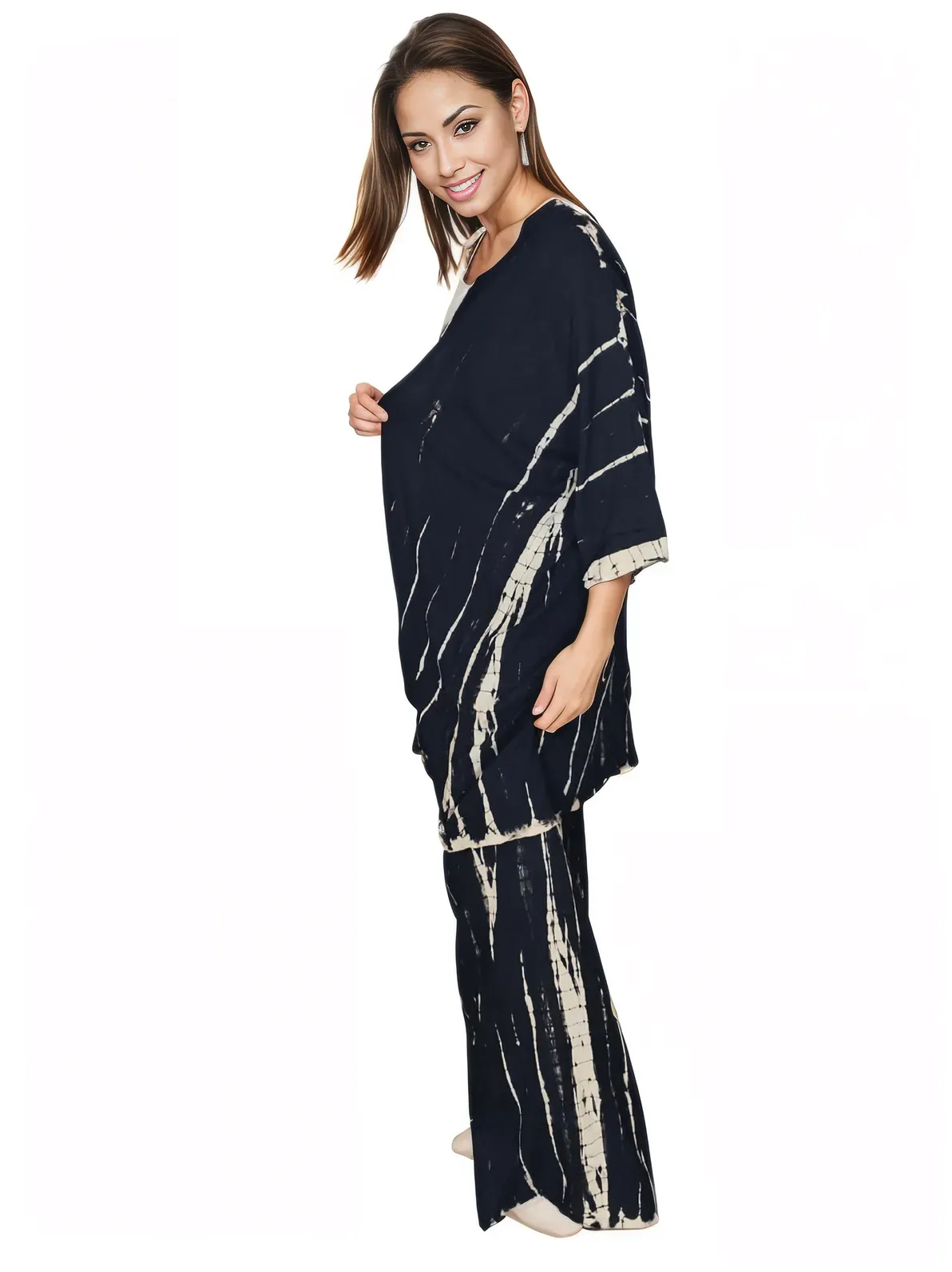 Black Boho Tie-Dye Pants Set – Cozy, Chic & Effortlessly Stylish