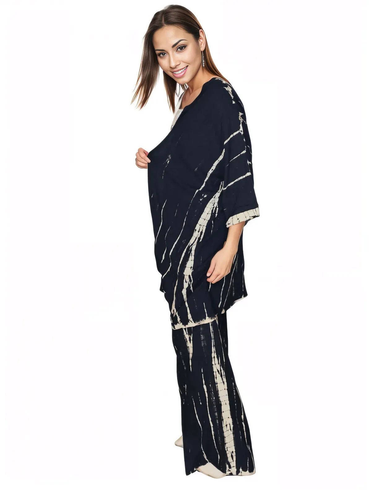 Black Boho Tie-Dye Pants Set – Cozy, Chic & Effortlessly Stylish