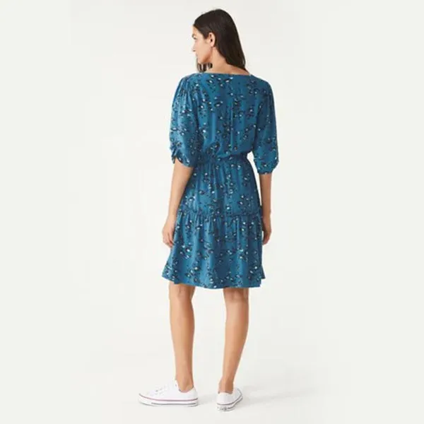 Blue Animal Mini Tea Dress