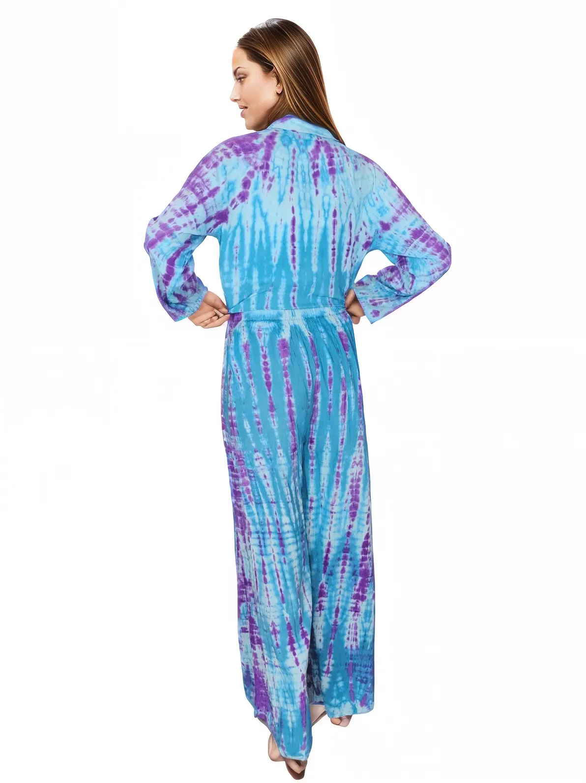 Blue Boho Tie-Dye Pants Set – Cozy, Chic & Effortlessly Stylish