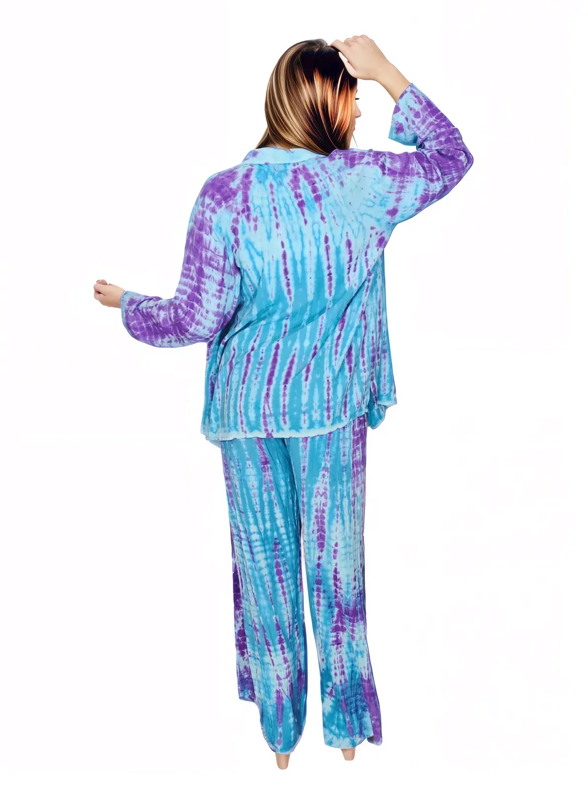 Blue Boho Tie-Dye Pants Set – Cozy, Chic & Effortlessly Stylish