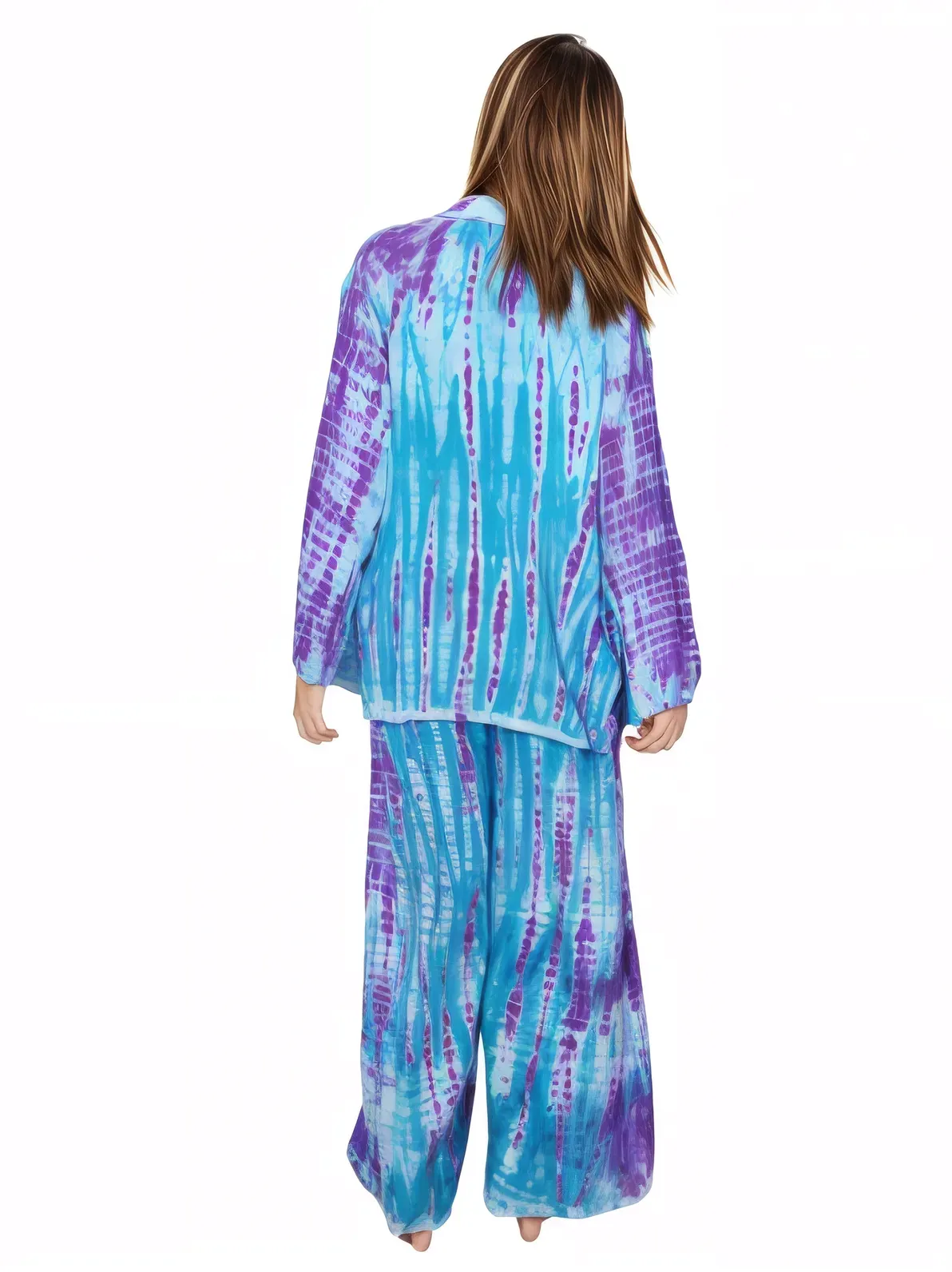Blue Boho Tie-Dye Pants Set – Cozy, Chic & Effortlessly Stylish