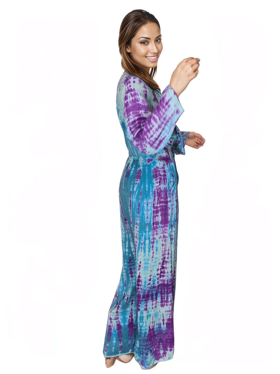 Blue Boho Tie-Dye Pants Set – Cozy, Chic & Effortlessly Stylish