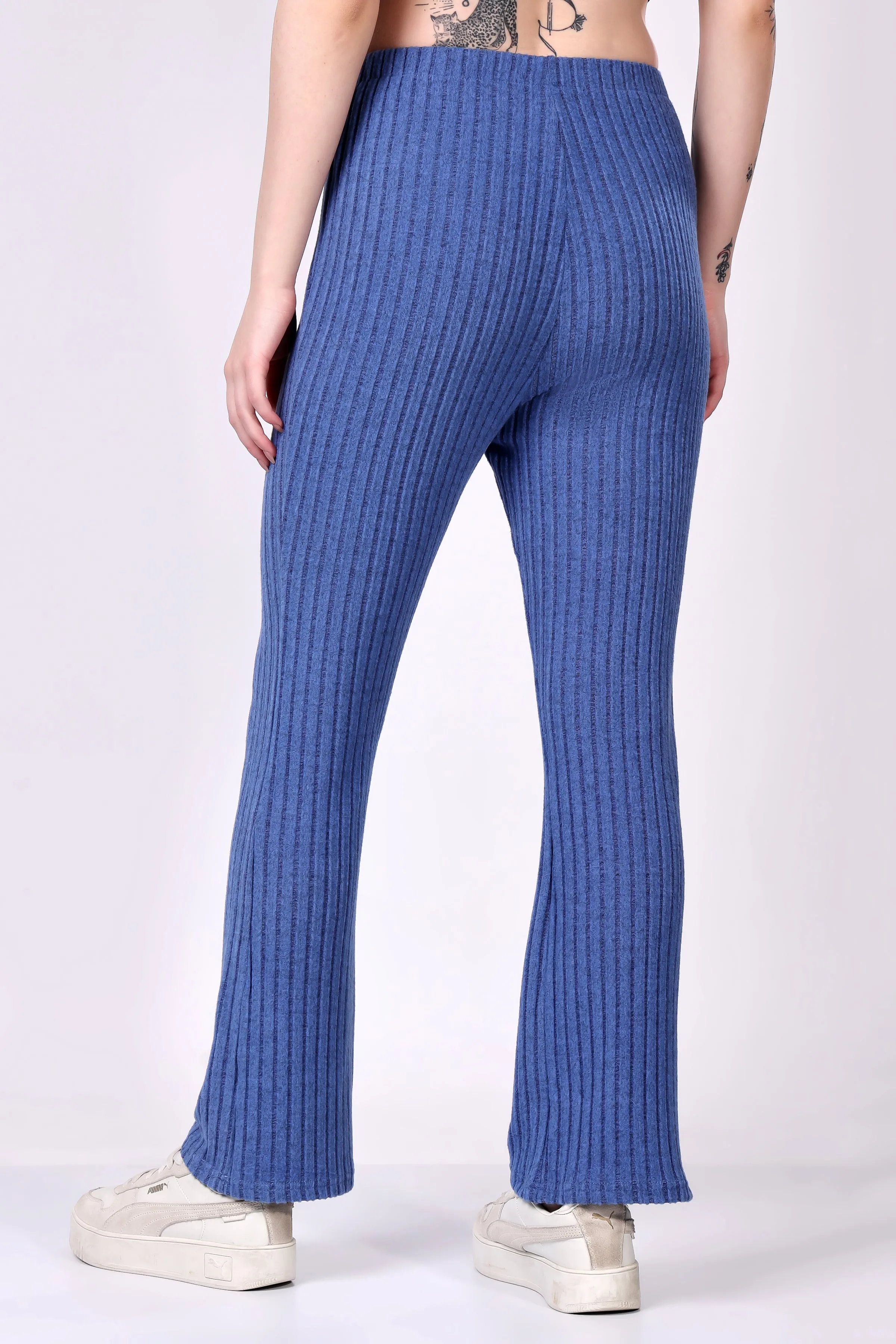 Blue Ribbed Lounge Pants