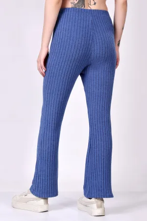 Blue Ribbed Lounge Pants