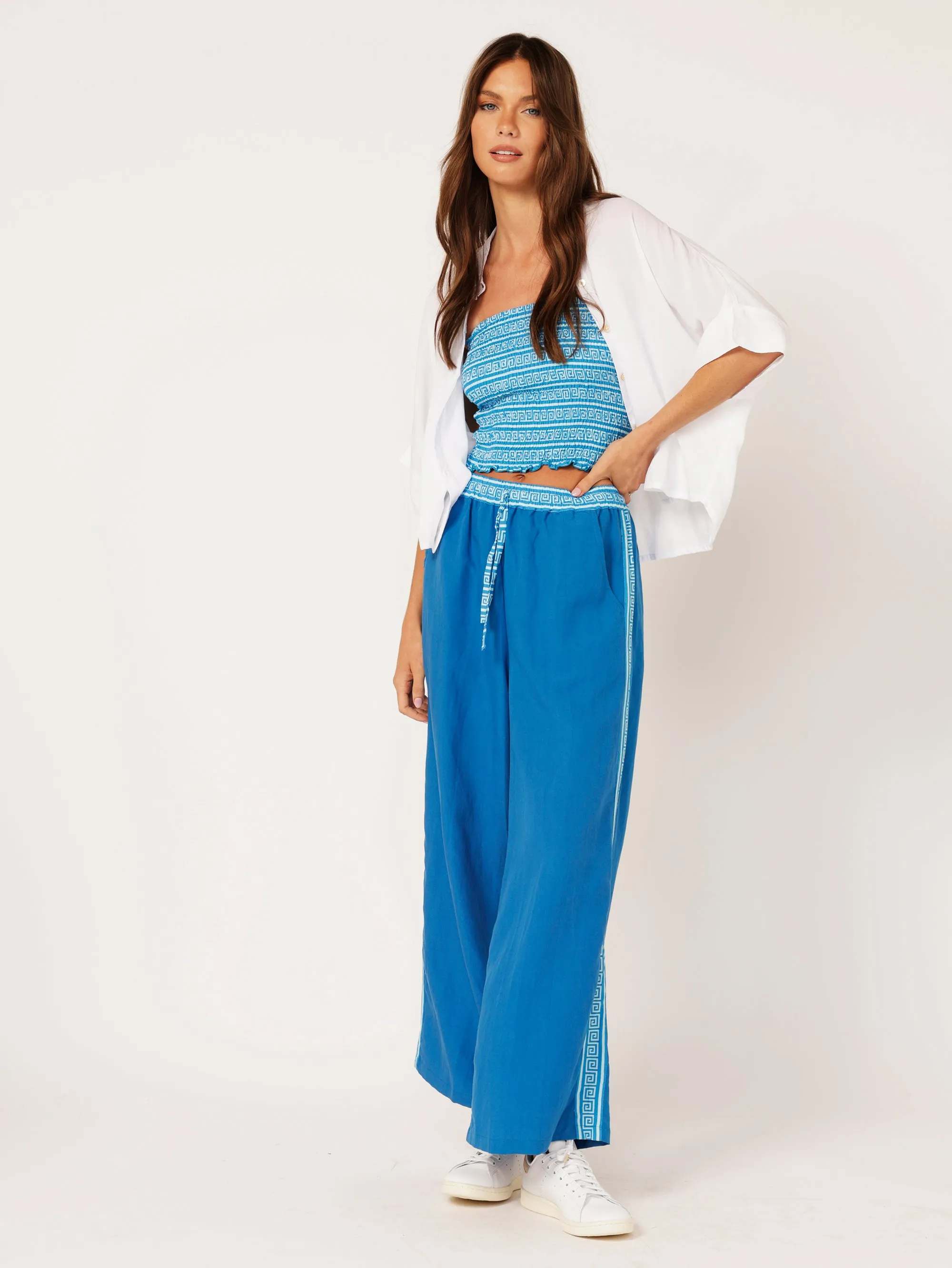 Border Pant | Cobalt Blue | Tencel Linen