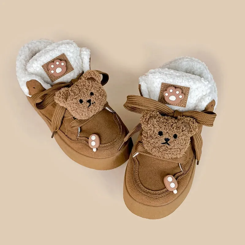 *CLEARANCE* Ultra Chunky Plush Bear Brown Sneakers - Women's