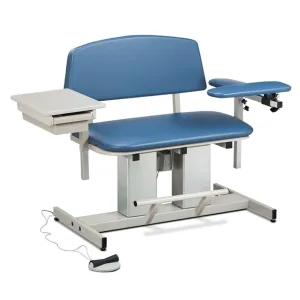 Clinton Power Series Bariatric Blood Draw Chair with Padded Arm Flip Arm and Drawer