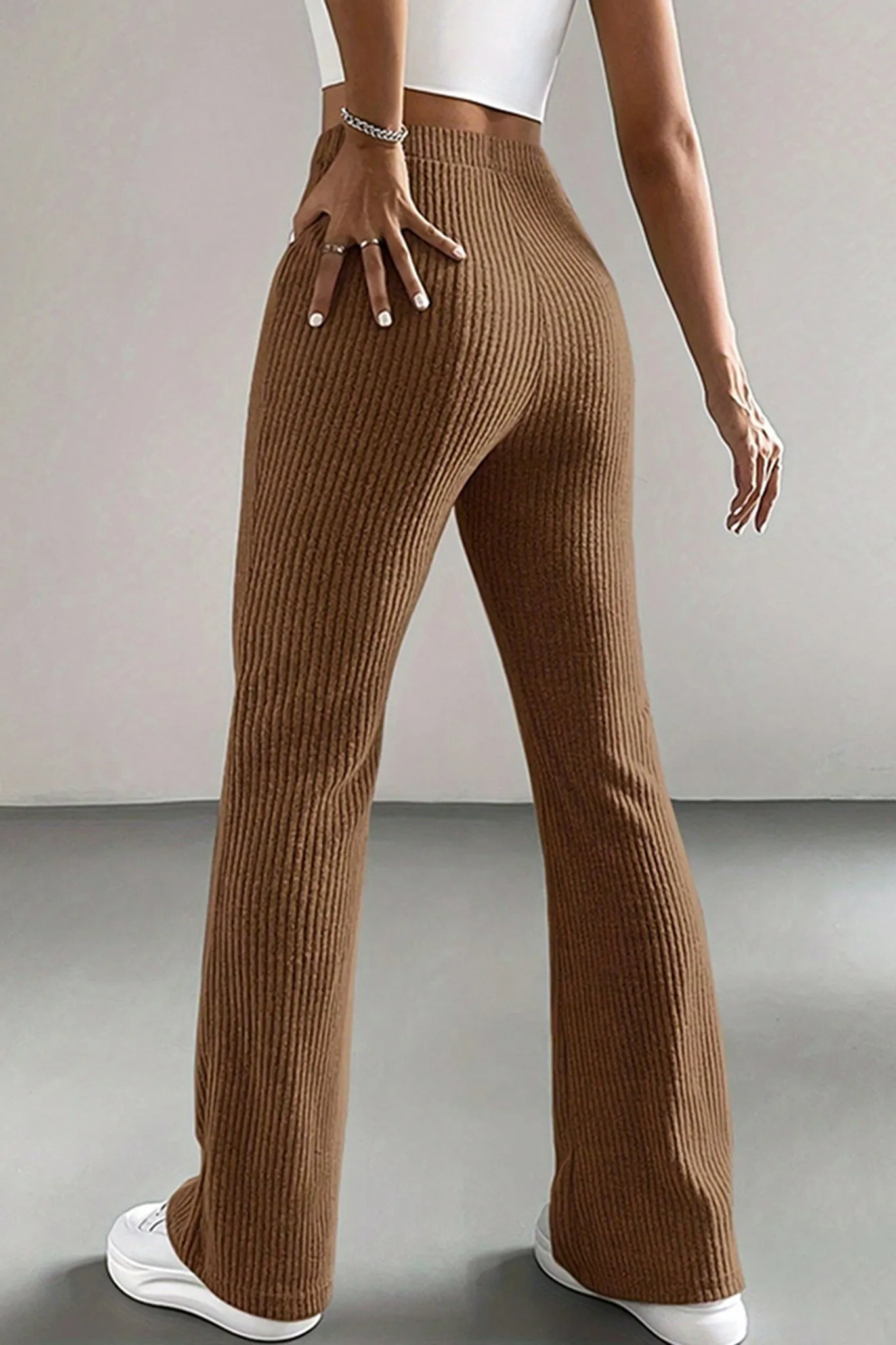 Coffee Tan Ribbed Lounge Pants