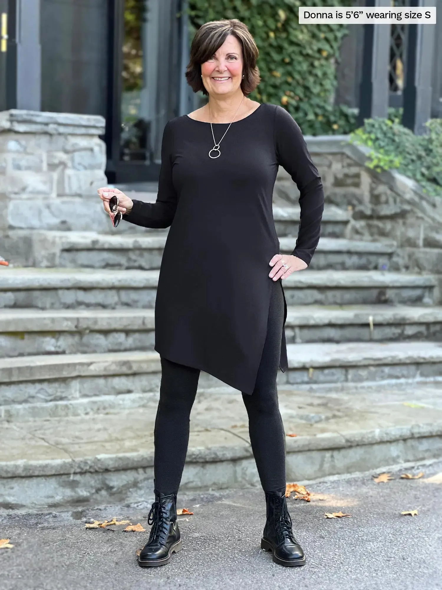 Elsie asymmetrical long sleeve tunic - FINAL SALE