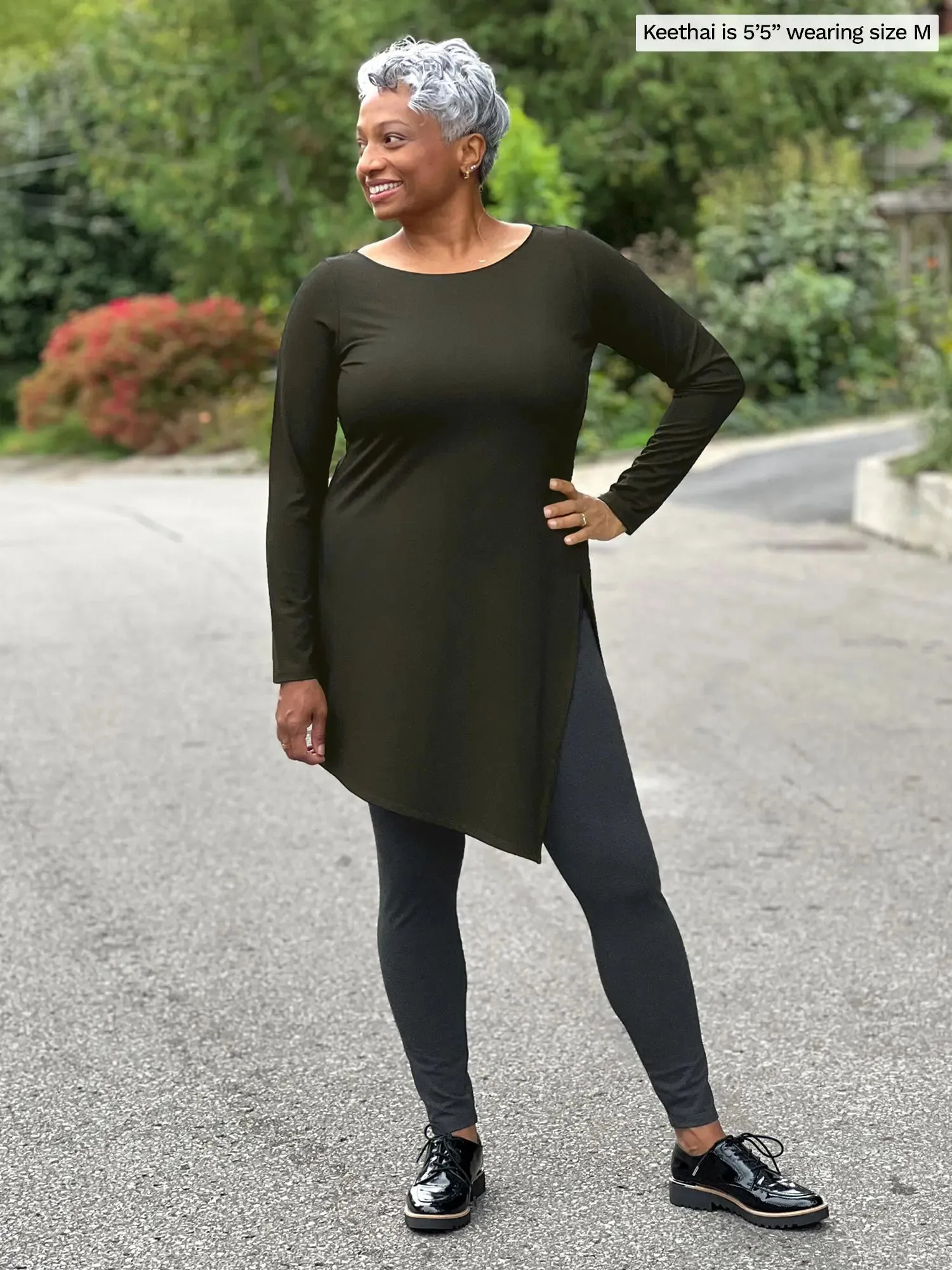 Elsie asymmetrical long sleeve tunic - FINAL SALE