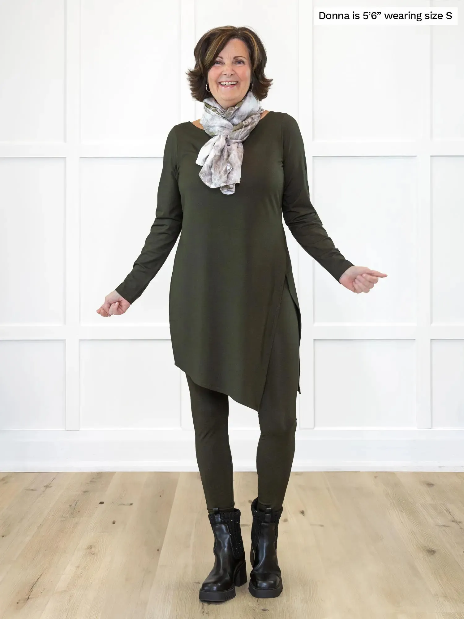 Elsie asymmetrical long sleeve tunic - FINAL SALE