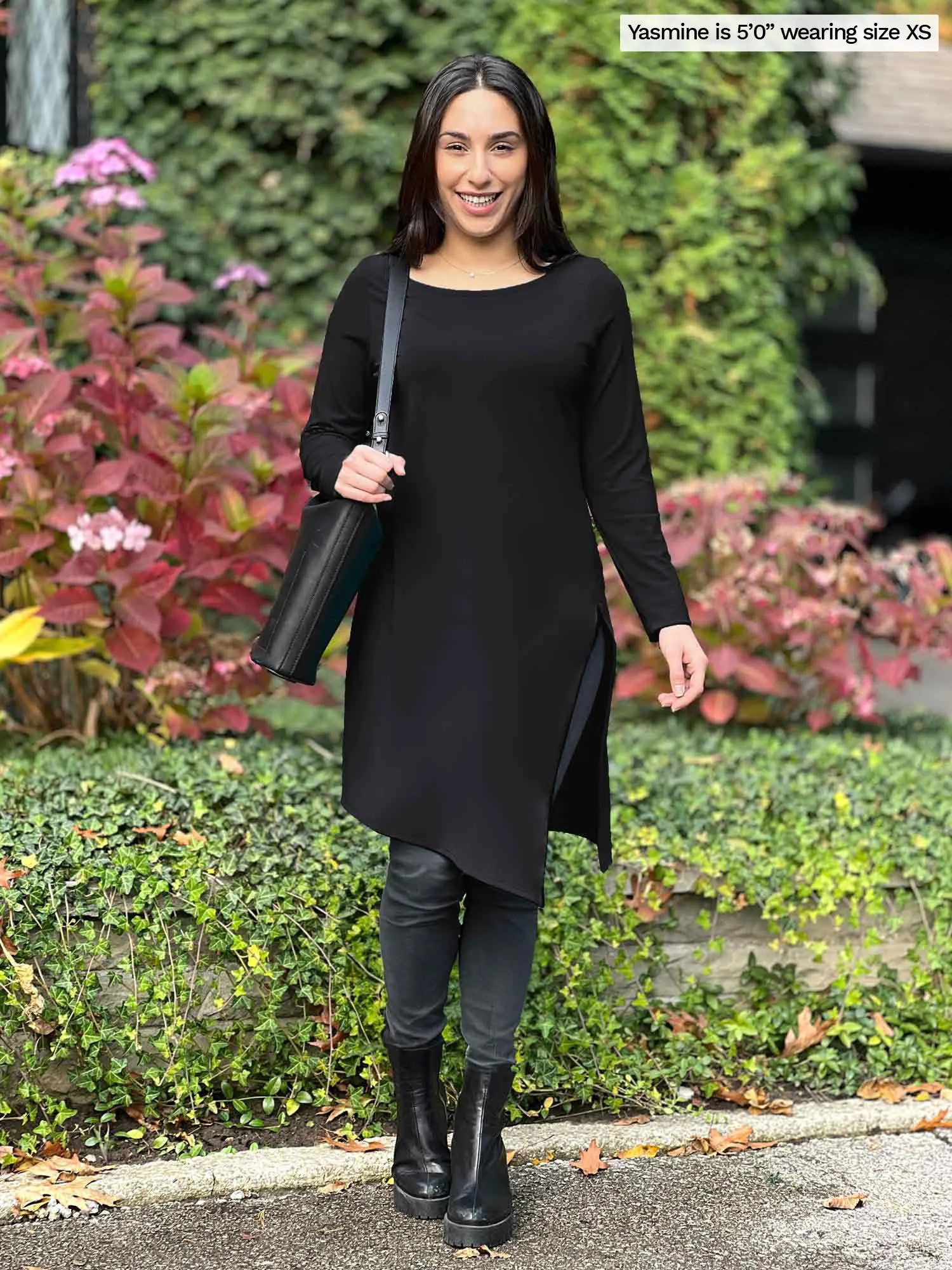 Elsie asymmetrical long sleeve tunic - FINAL SALE