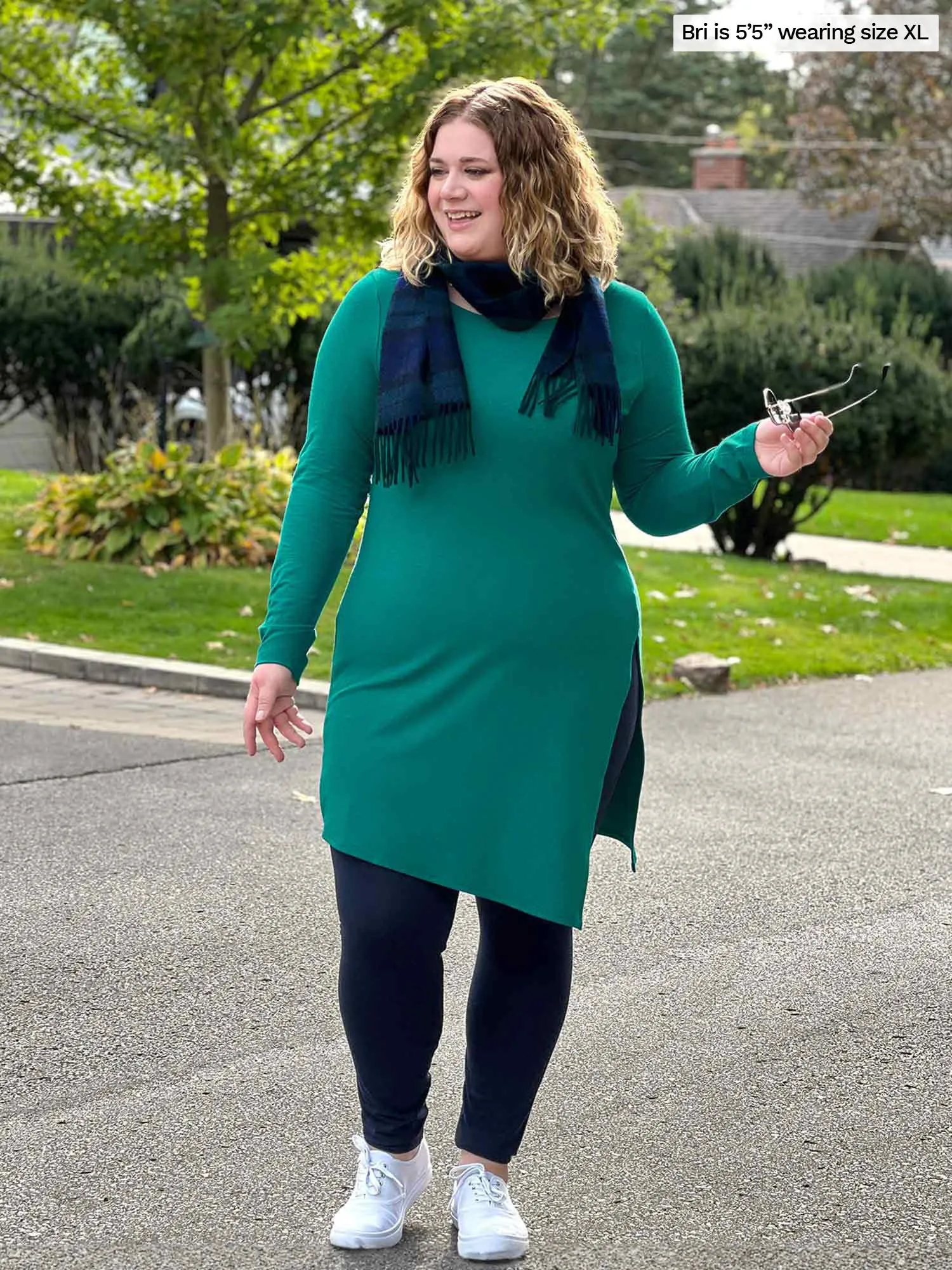 Elsie asymmetrical long sleeve tunic - FINAL SALE