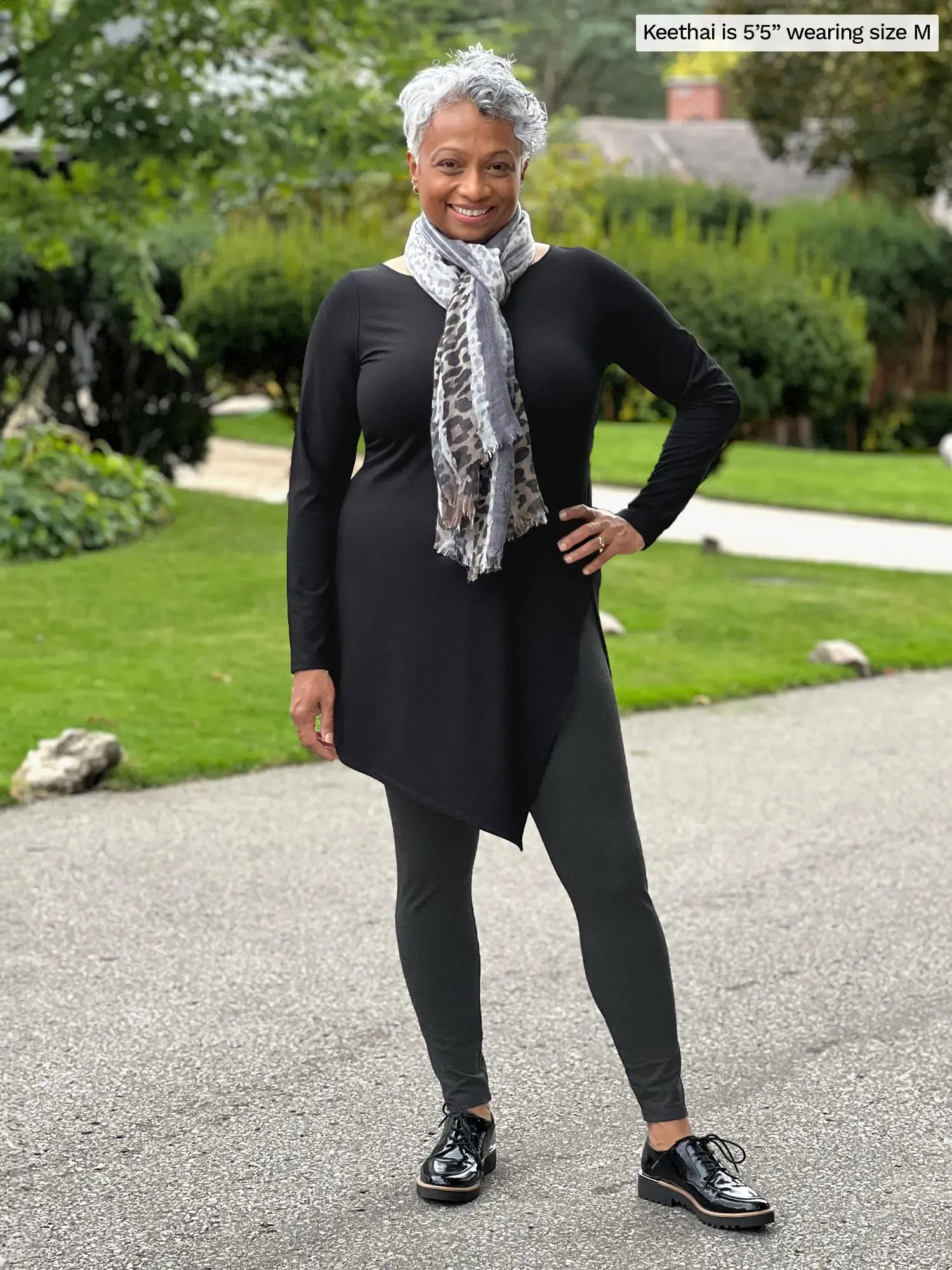 Elsie asymmetrical long sleeve tunic - FINAL SALE