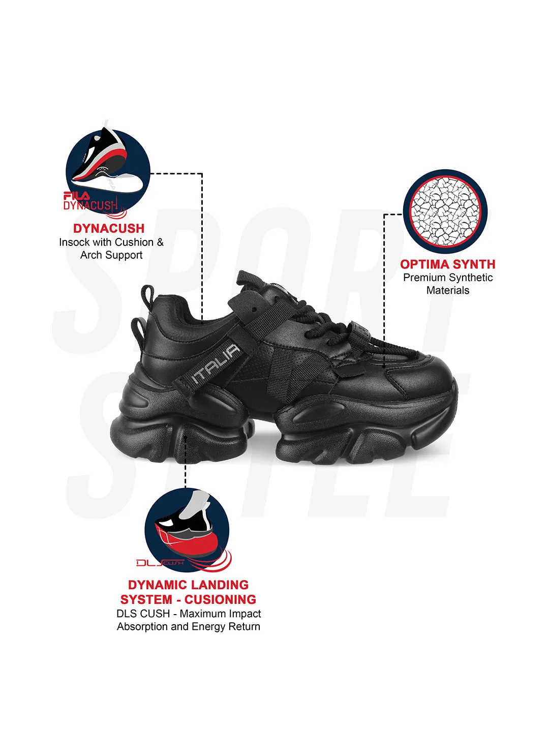 Fila Womens Envi Halli Black Sneakers