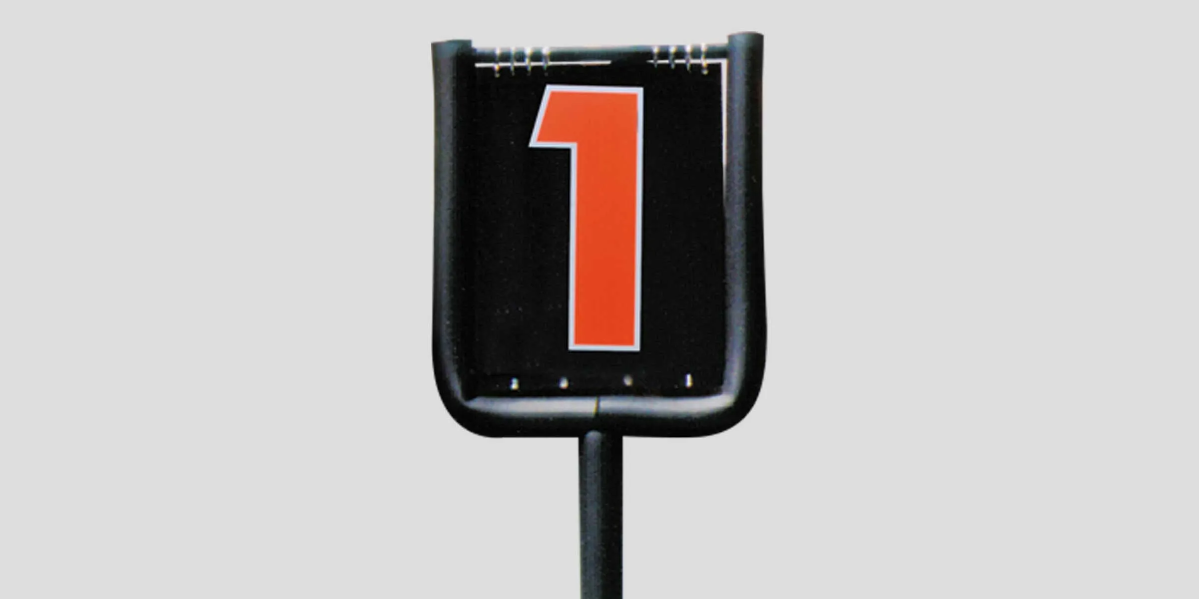 Fisher Economy Flip Indicator – 7' Padded Steel Pole with 12" Two-Color Numbers and Lifetime Warranty