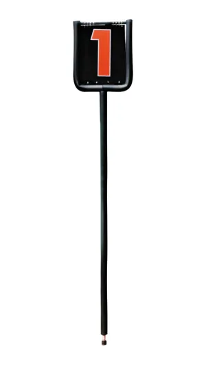 Fisher Economy Flip Indicator – 7' Padded Steel Pole with 12" Two-Color Numbers and Lifetime Warranty