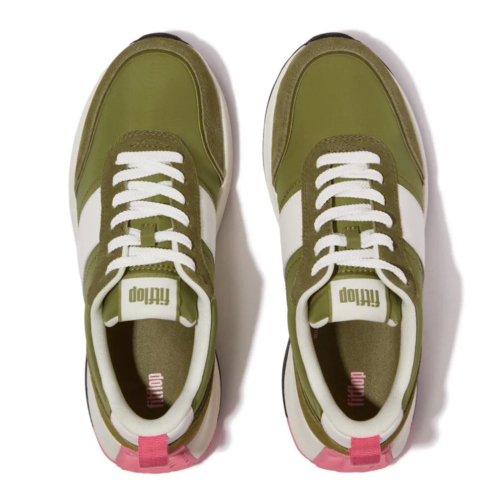 FitFlop F-Mode Flow Fabric/Suede/Leather Flatform Trainers