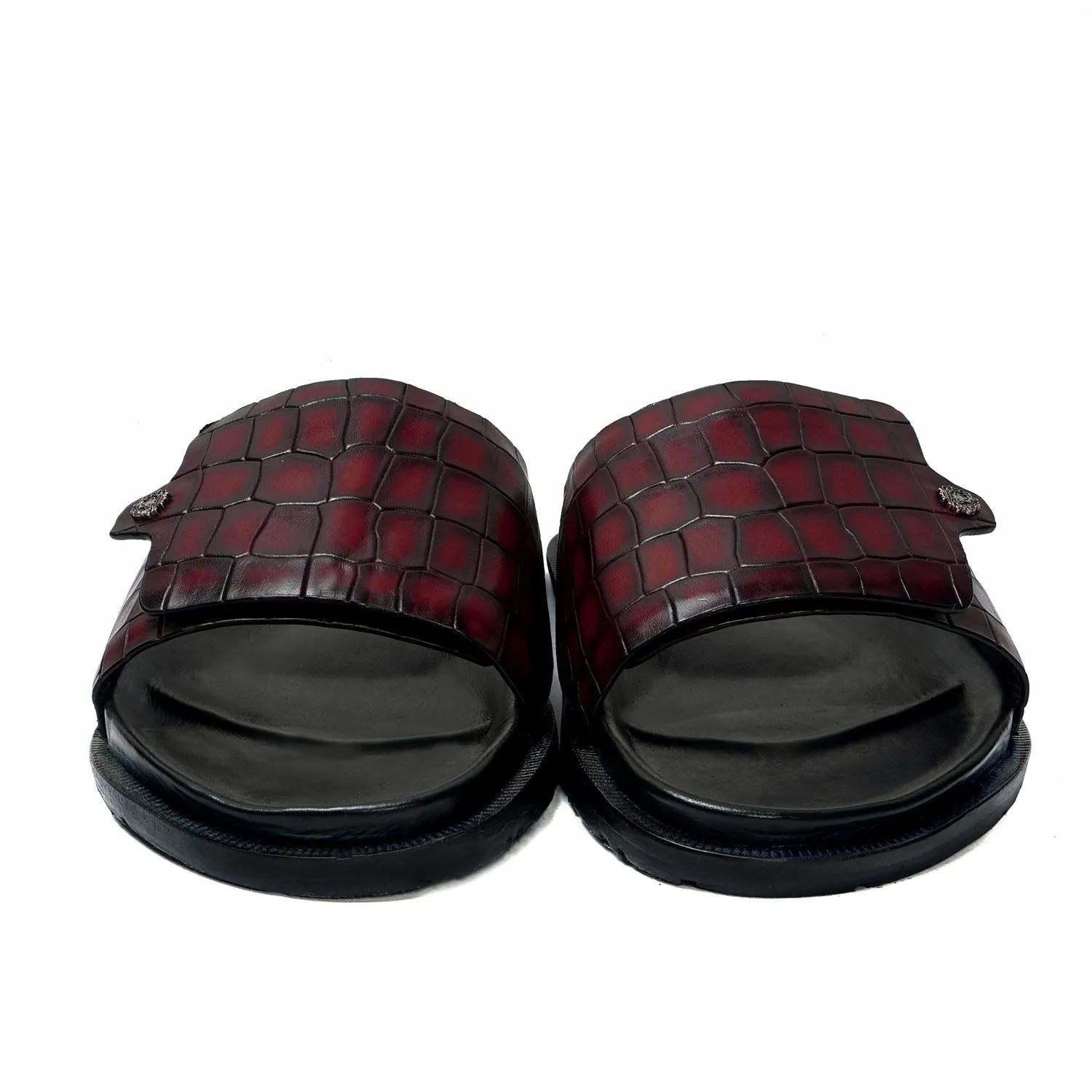 Flip-Flop Slider Slippers with Adjustable Wine Strap