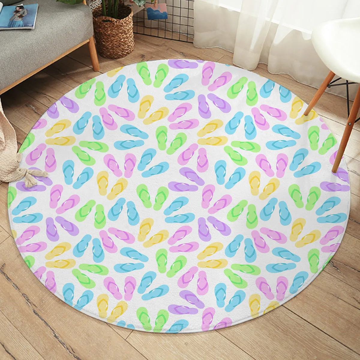 Flip Flops Galore Round Area Rug