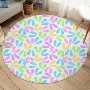 Flip Flops Galore Round Area Rug