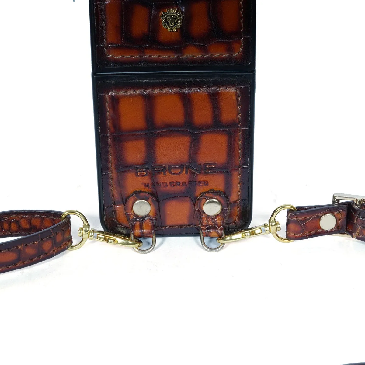 Galaxy Flip Series Mobile Cover in Smokey Tan Deep Cut Leather