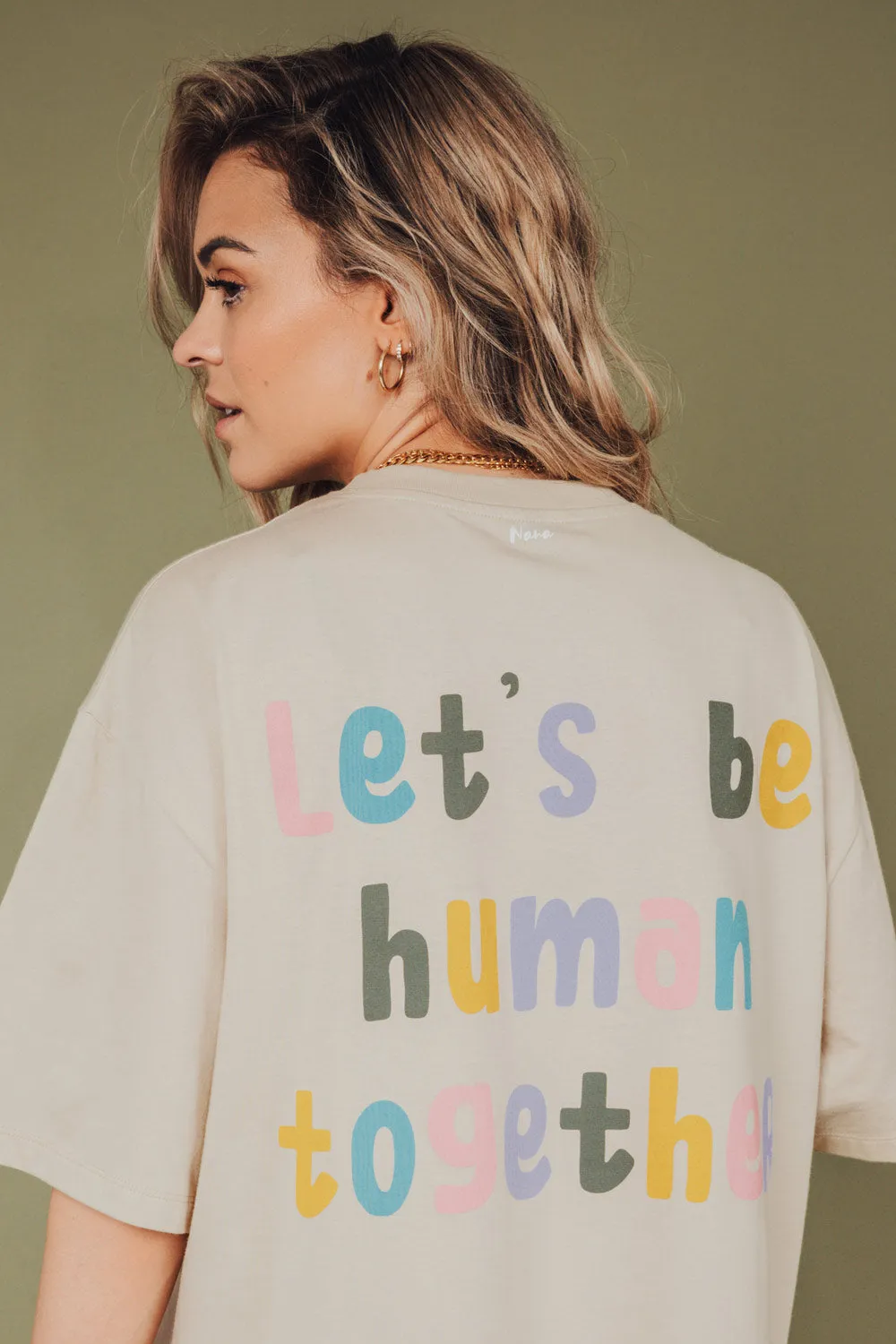 Geel Beige | Printed T-Shirt Dress