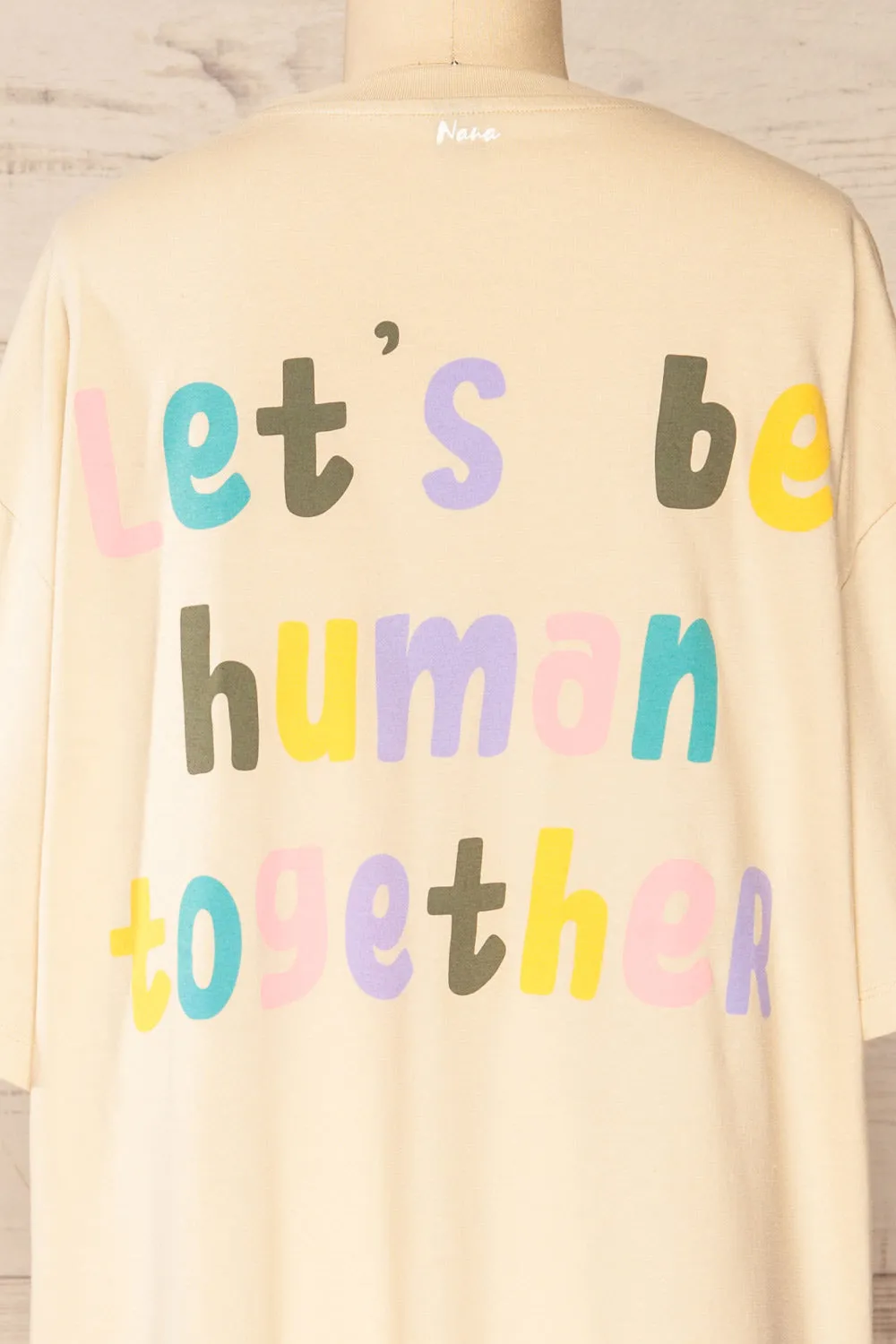 Geel Beige | Printed T-Shirt Dress