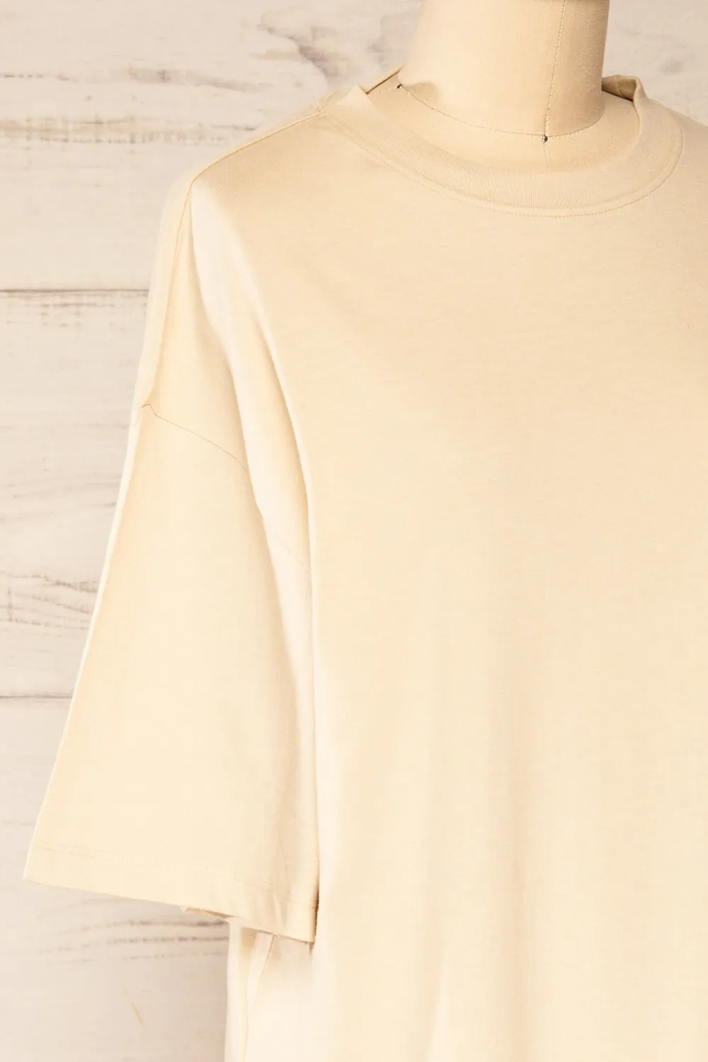 Geel Beige | Printed T-Shirt Dress
